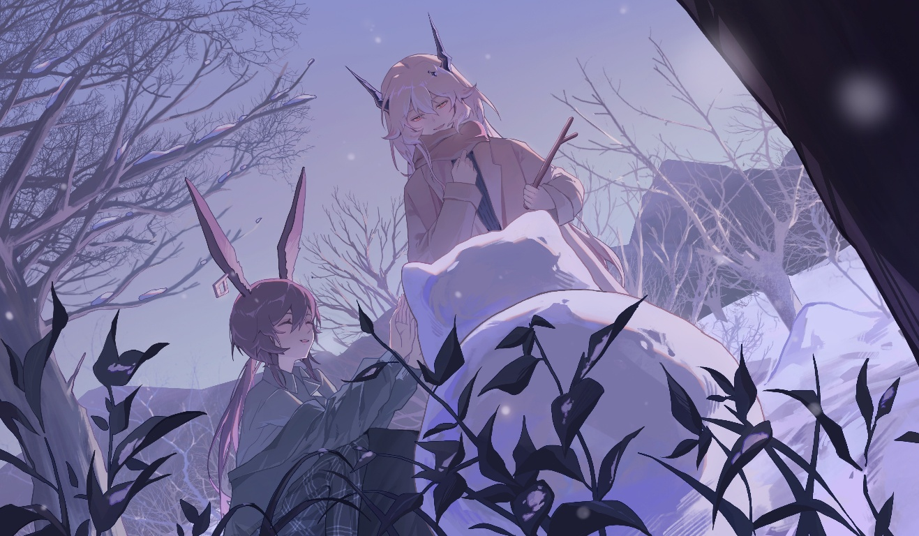 Result /files/01395_2girls_amiya_(arknights)_animal_ears_arknights_bare_tree.png