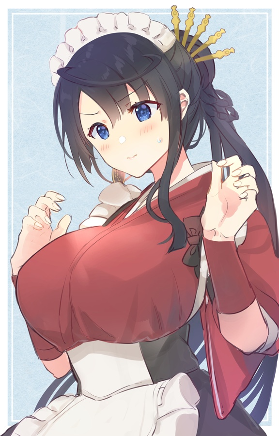 Result /files/19540_1girl_apron_black_hair_blue_background_blue_eyes.png