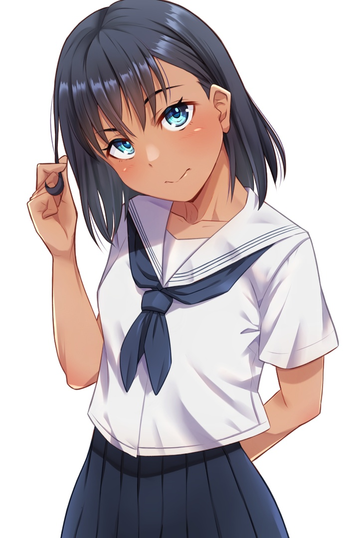 Result /files/04460_arm_behind_back_black_hair_blue_eyes_blue_neckerchief_blue_skirt.png