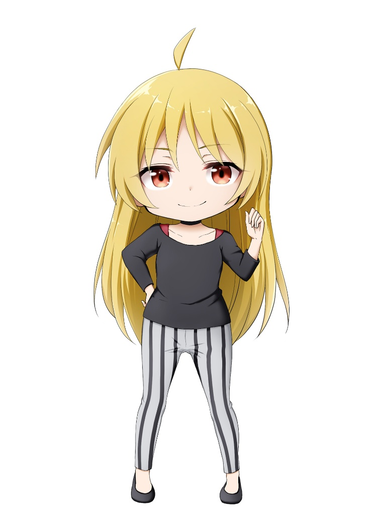 Result /files/19224_1girl_ahoge_bangs_black_footwear_black_shirt.png