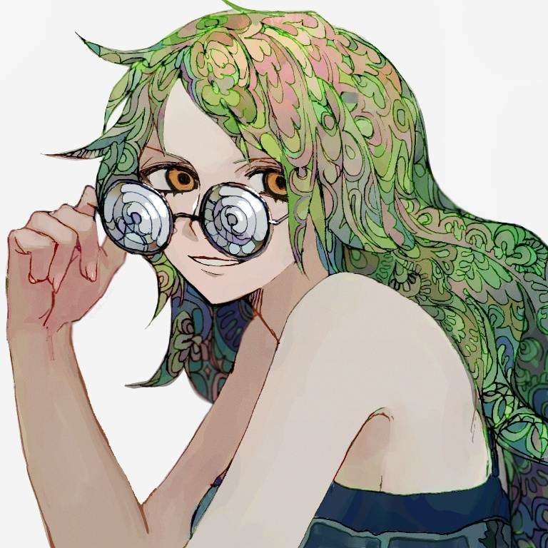 Result /files/01610_1girl_alternate_costume_bare_shoulders_brown_eyes_coke-bottle_glasses.png