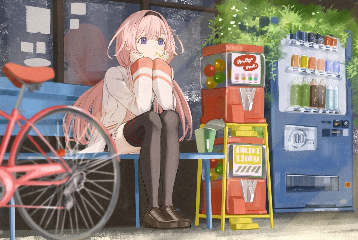 Result /files/17927_1girl_bench_bicycle_black_hairband_black_thighhighs.png