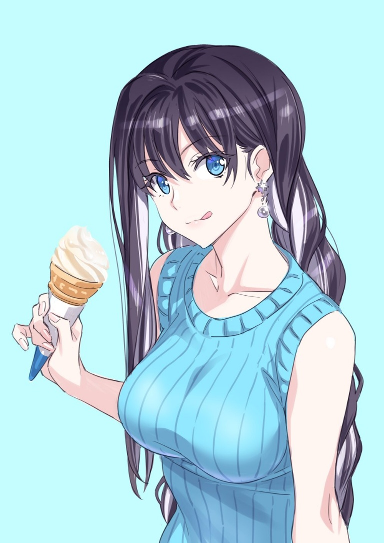 Result /files/02042_1girl__p_aqua_background_black_hair_blue_eyes.png