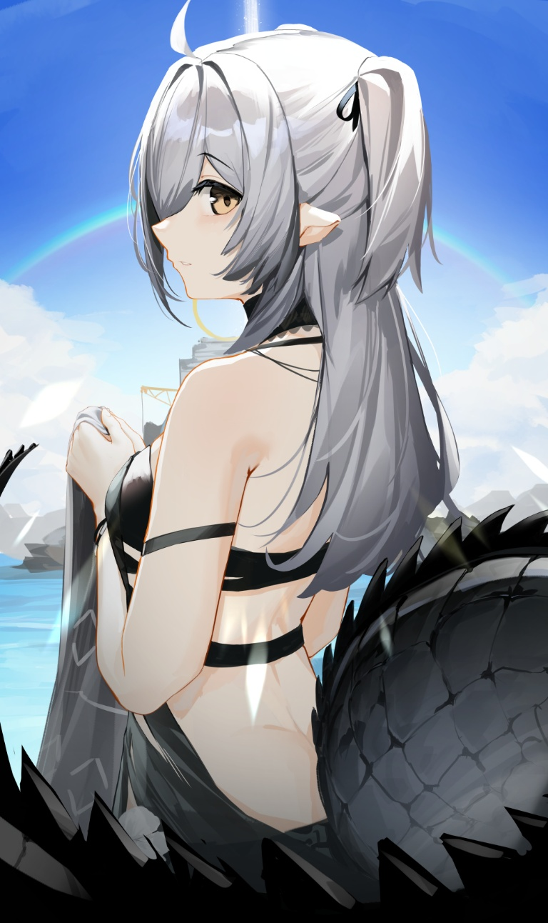 Result /files/12196_1girl_ahoge_arknights_back_bare_shoulders.png