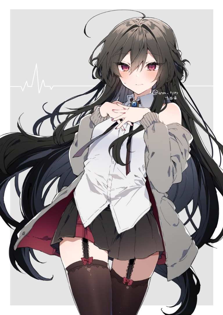 Result /files/12685_1girl_ahoge_bangs_black_hair_black_skirt.png