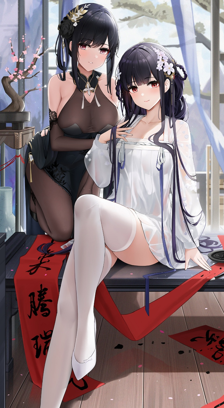 Result /files/13895_2girls_azur_lane_bare_shoulders_black_bodysuit_black_dress.png