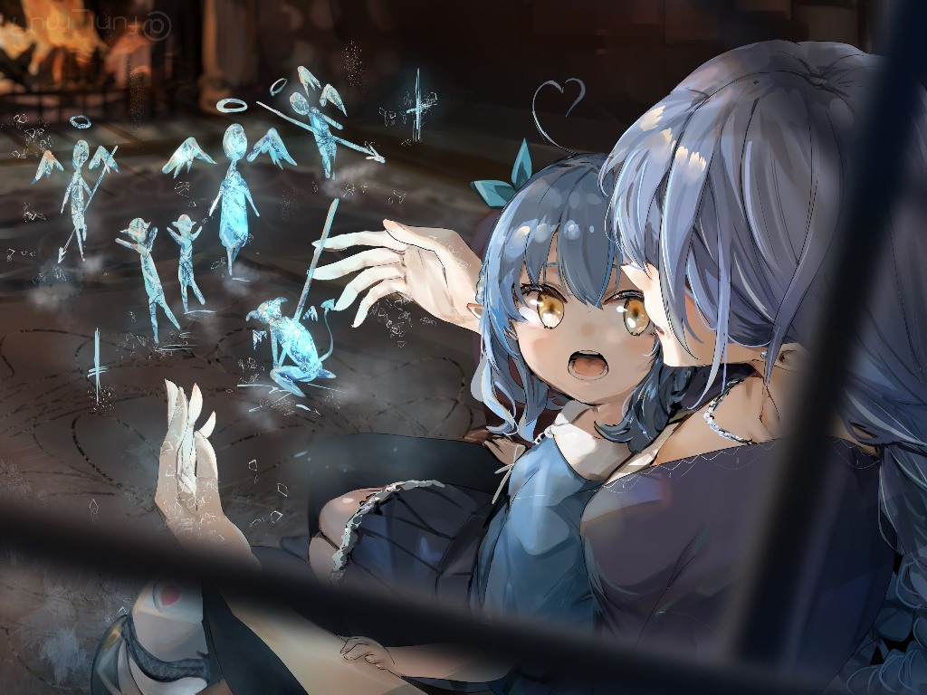 Result /files/13817_2girls_aged_down_ahoge_blouse_blue_hair.png