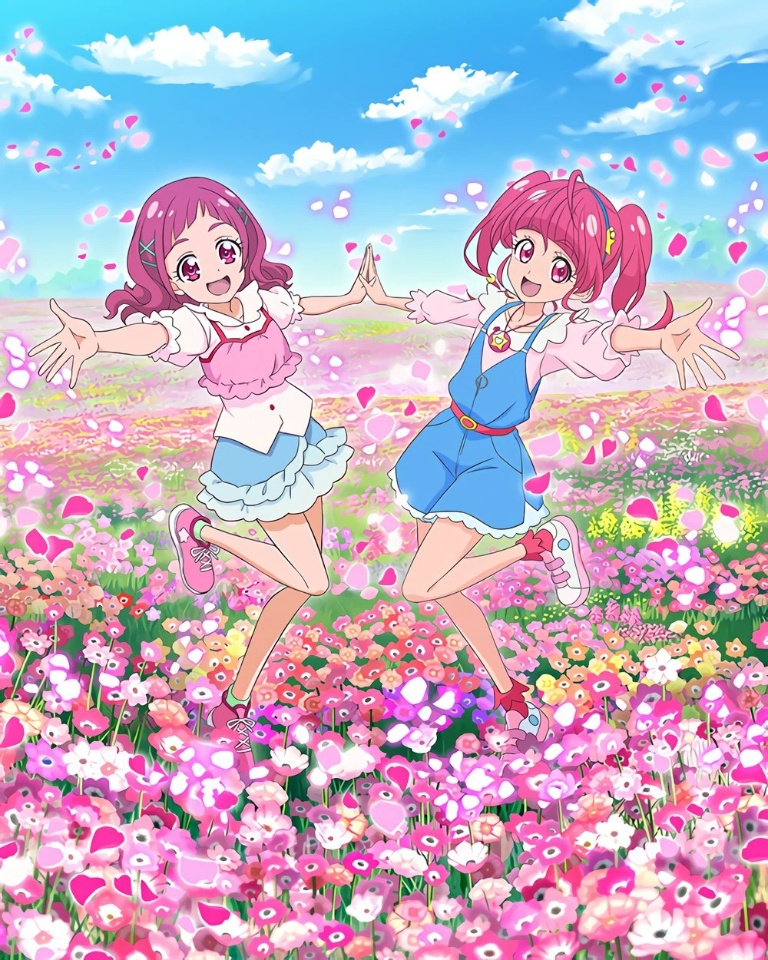 Result /files/19884_2girls_ahoge_blue_skirt_field_flower.png