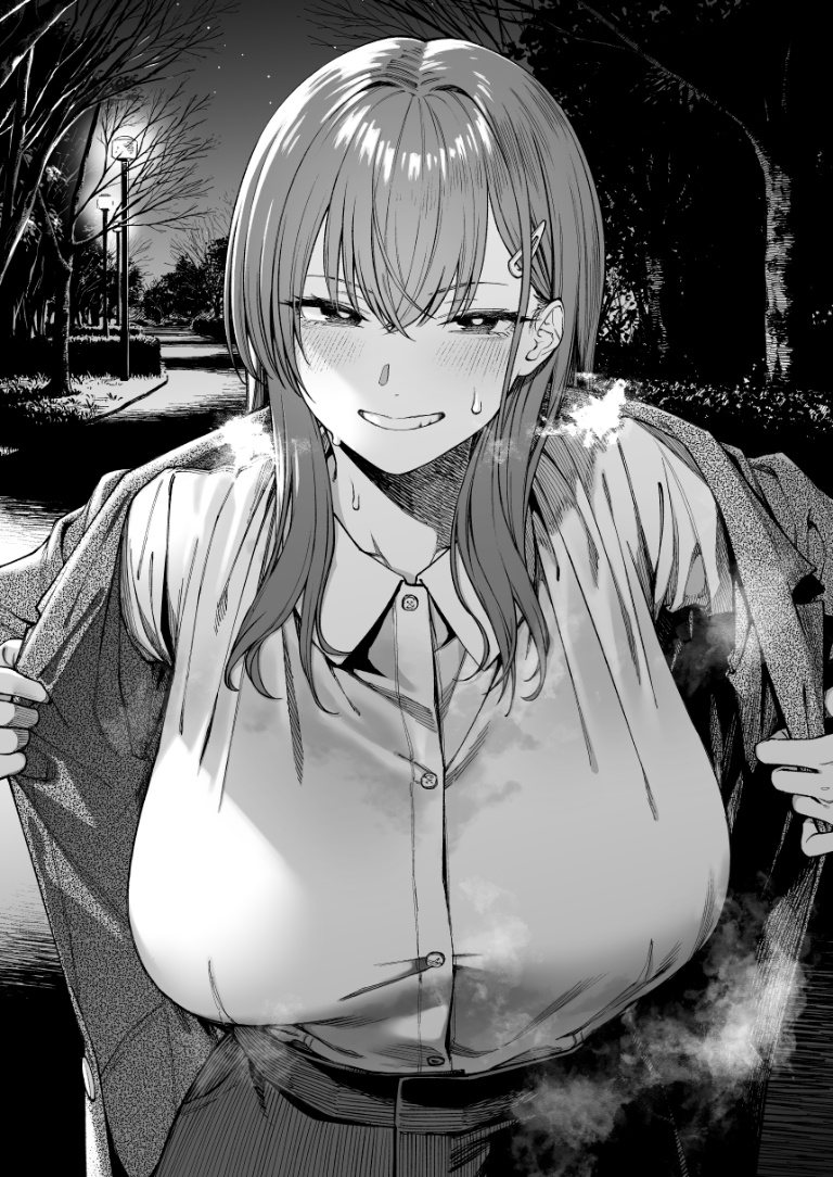 Result /files/00111_1girl_blush_breasts_coat_greyscale.png