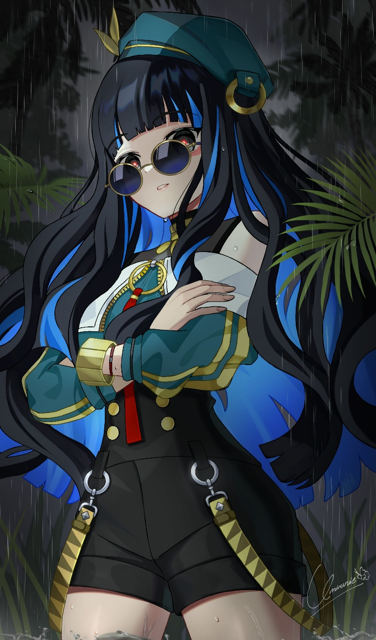 Result /files/02502_1girl_bare_shoulders_black_hair_blue_hair_fate_grand_order.png