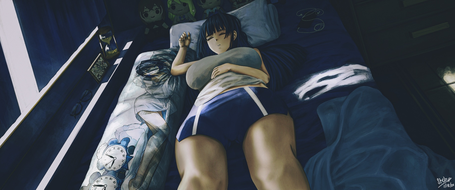 Result /files/19416_1girl_bed_blue_hair_blue_shorts_breasts.png