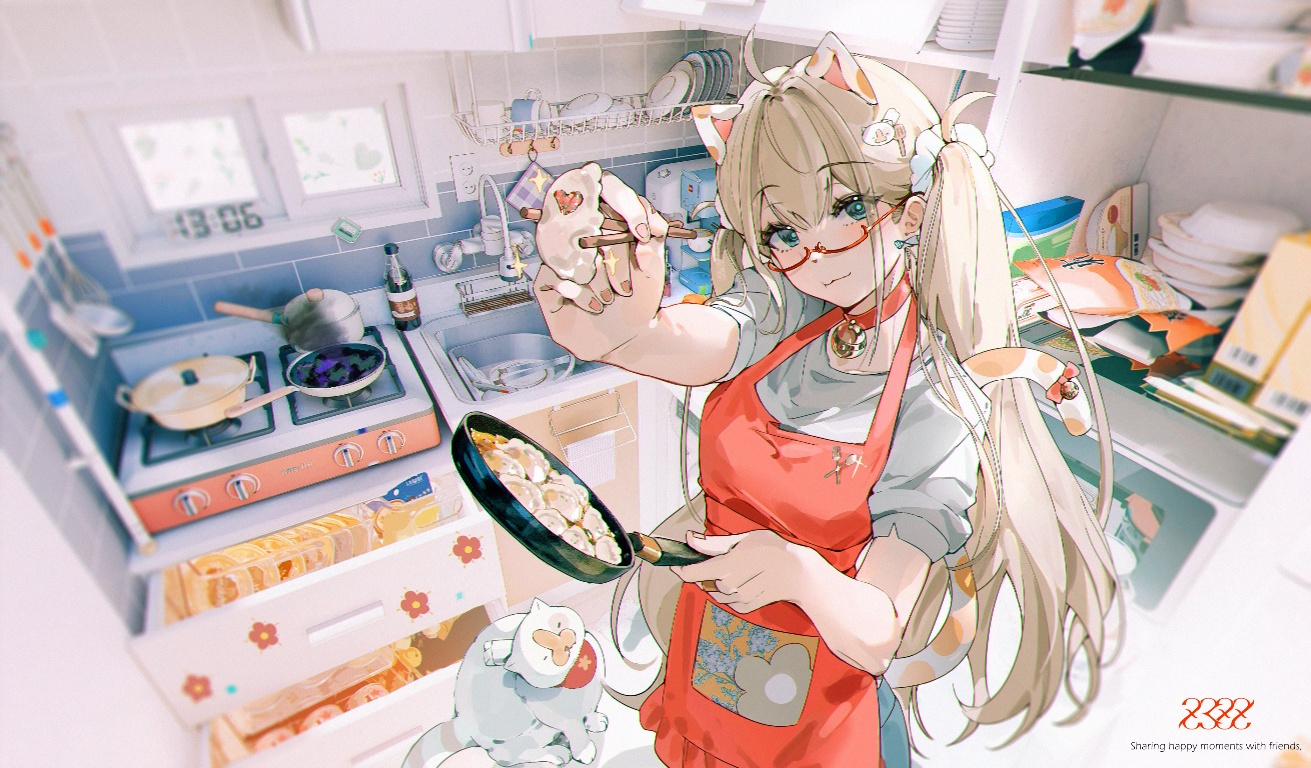 Result /files/19195_1girl_ahoge_animal_animal_ears_apron.png