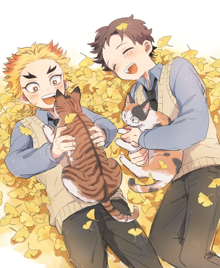 Result /files/05221_2boys_50yen_animal_animal_on_chest_autumn_leaves.png