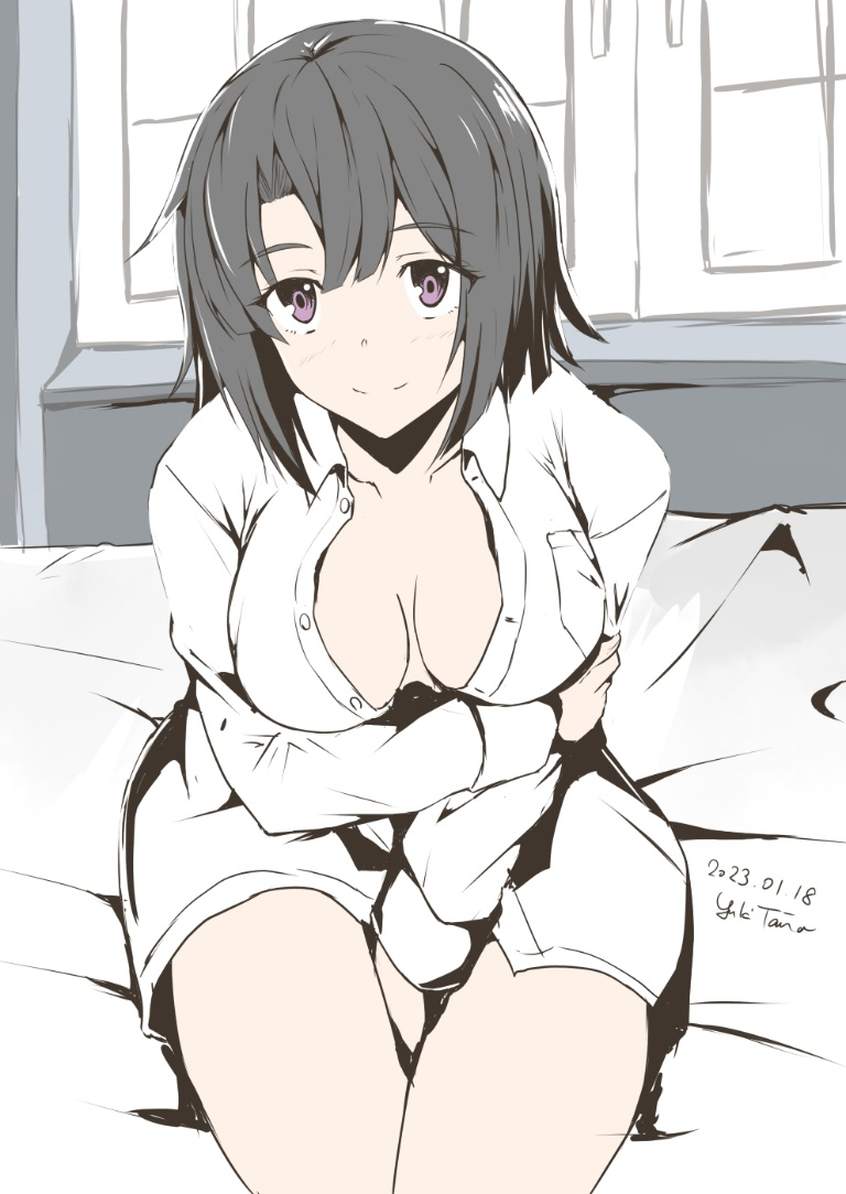 Result /files/20504_1girl_bed_black_hair_breasts_collared_shirt.png