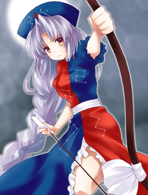 Result /files/04764_1girl_arrow_(projectile)_bangs_blue_dress_blue_headwear.png