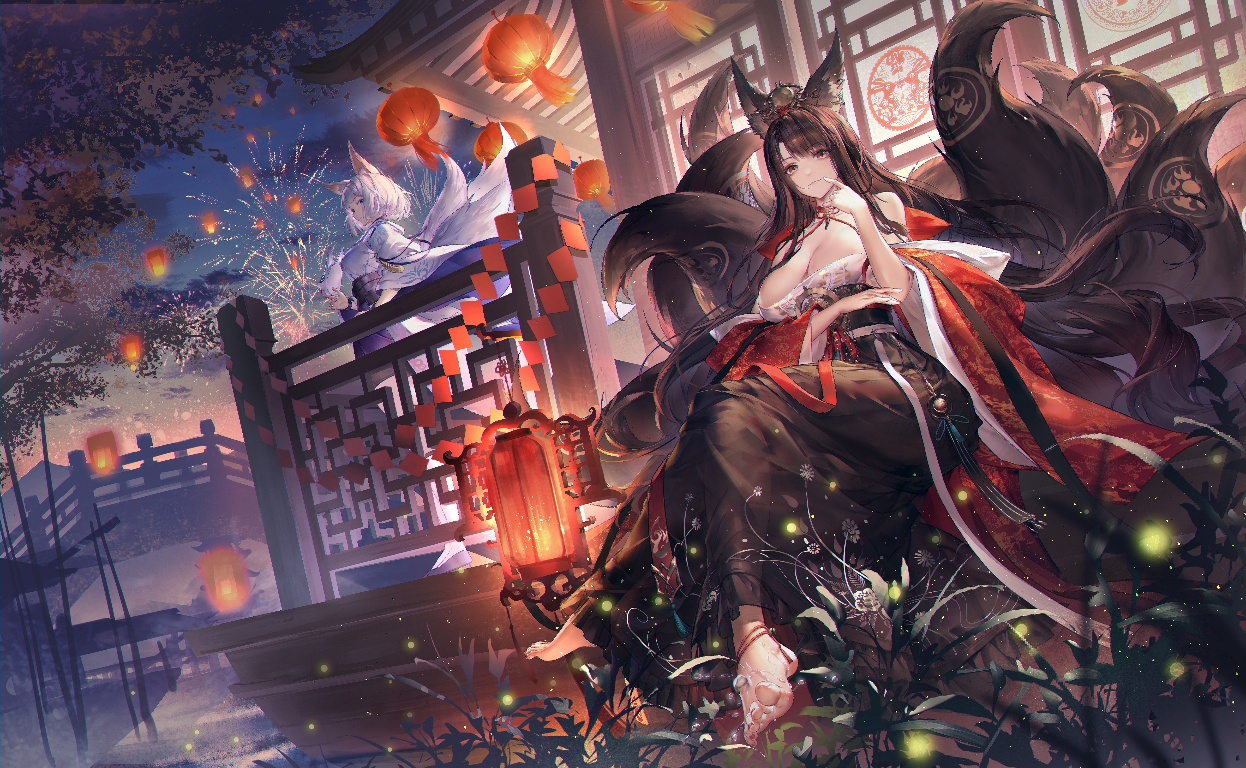 Result /files/18095_2girls_aerial_fireworks_akagi_(azur_lane)_akagi_(dawn_phoenix's_summons)_(azur_lane)_animal_ears.png