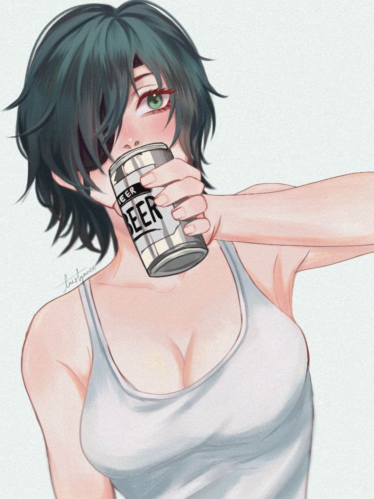 Result /files/12018_1girl_beer_can_black_hair_blush_breasts.png