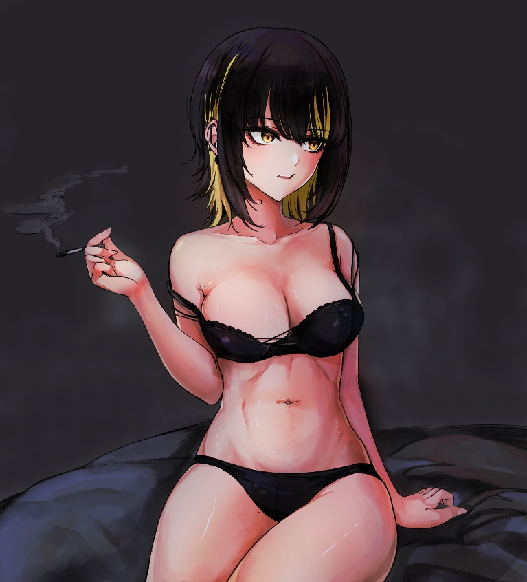 Result /files/17506_1girl_abs_black_bra_black_hair_black_panties.png