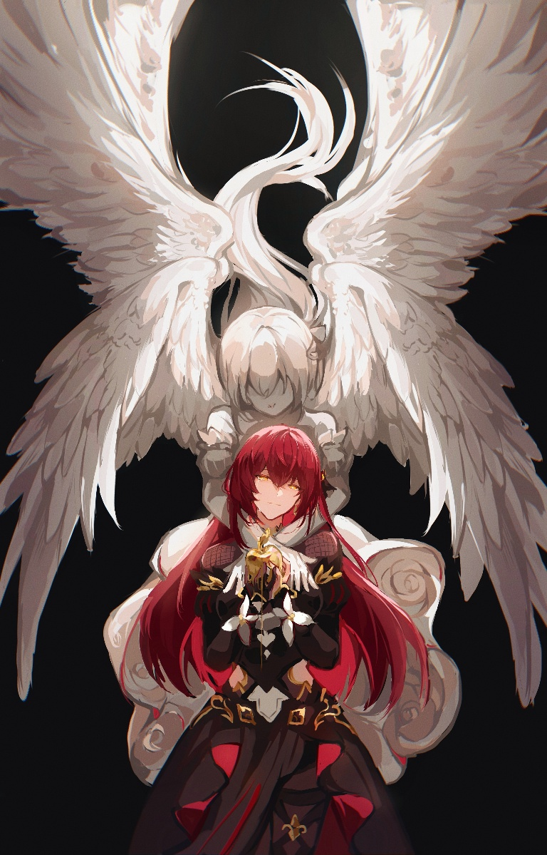 Result /files/11659_1girl_angel_apple_bangs_black_background.png