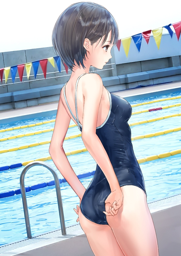 Result /files/17457_1girl_adjusting_clothes_adjusting_swimsuit_ass_bangs.png