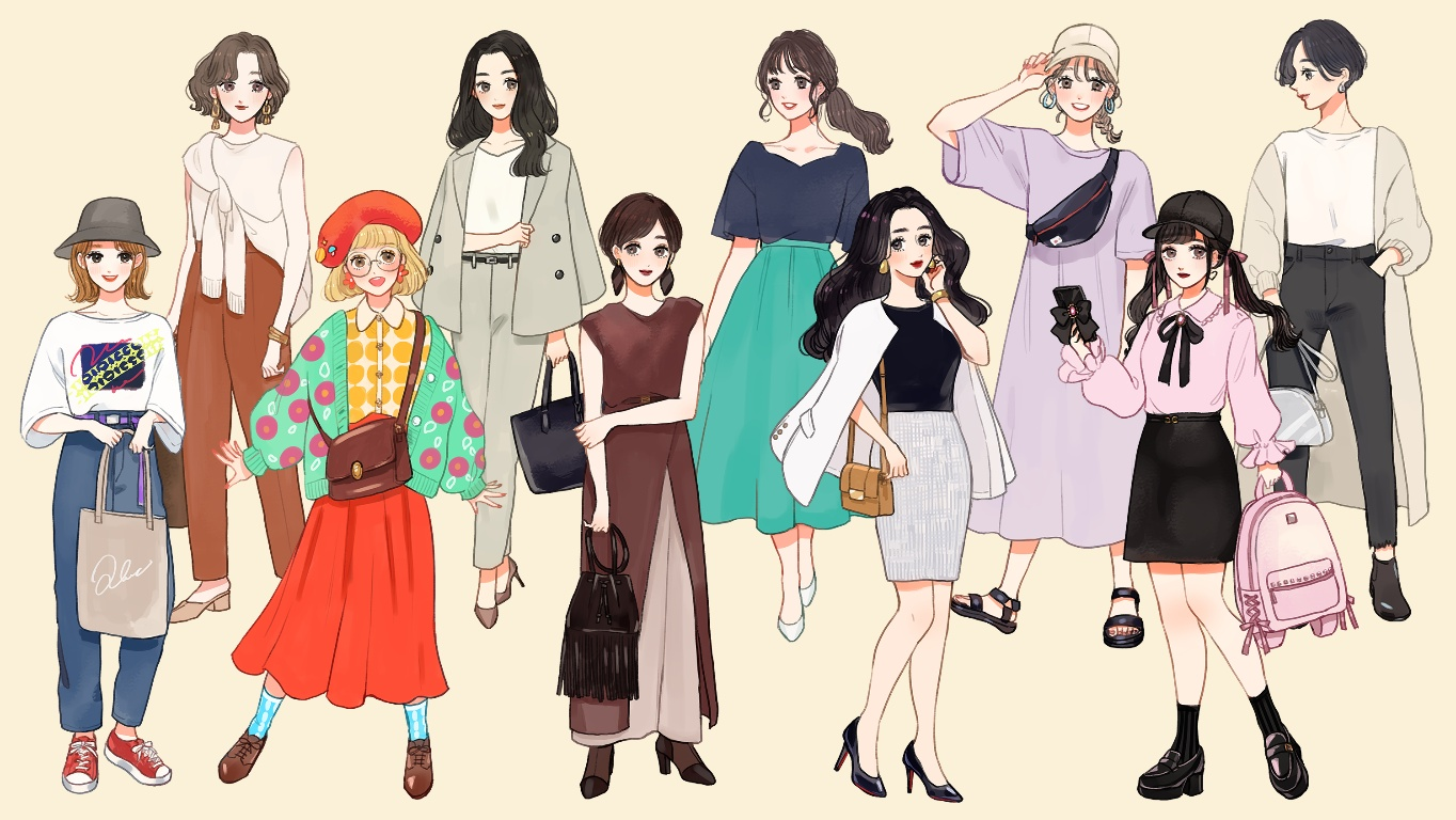 Result /files/18999_6_girls_adjusting_clothes_adjusting_headwear_aqua_cardigan_aqua_skirt.png