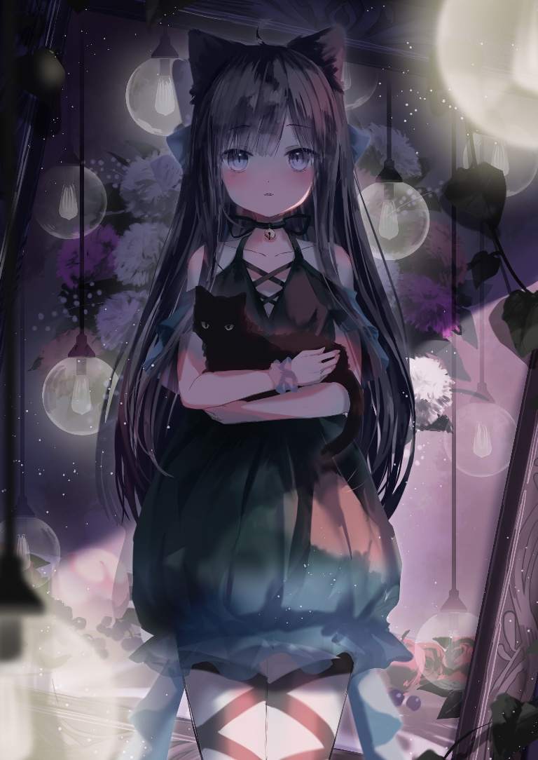 Result /files/10877_1girl_animal_animal_ears_bare_shoulders_black_cat.png