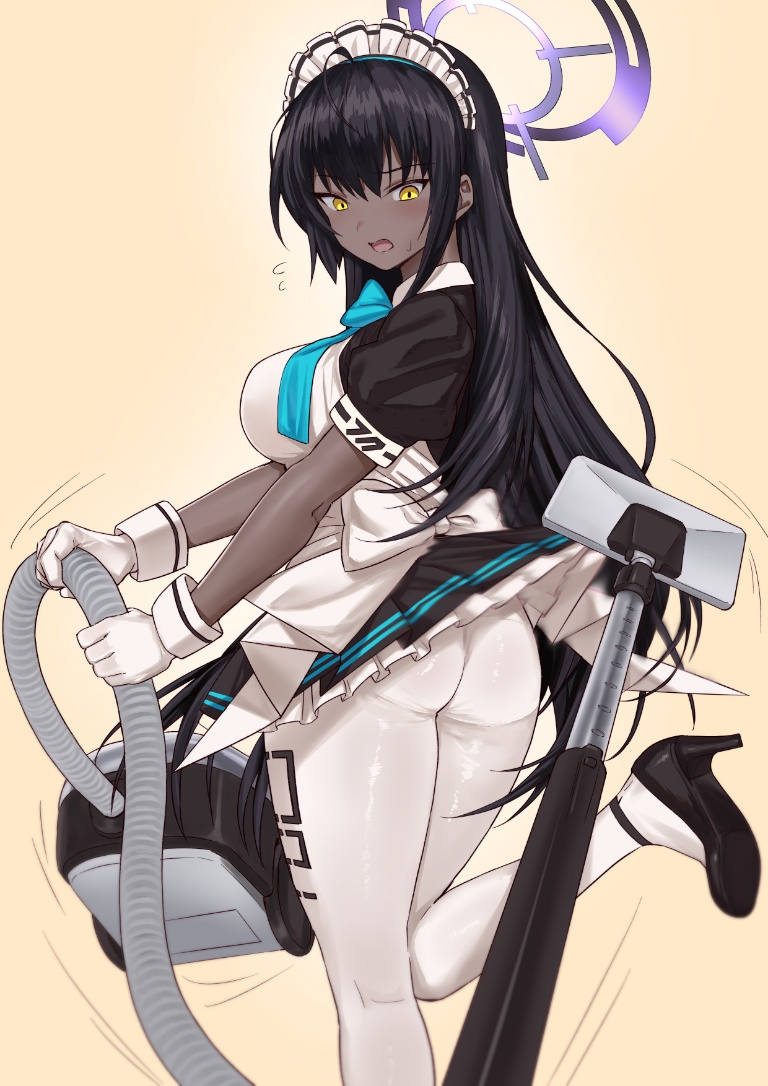 Result /files/02289_1girl_apron_aqua_bow_ass_black_footwear.png