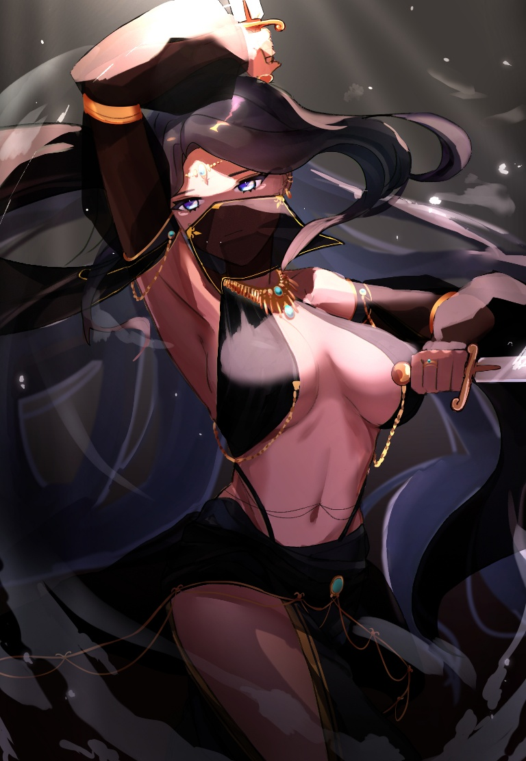 Result /files/17776_1girl_black_hair_blue_eyes_breasts_circlet.png