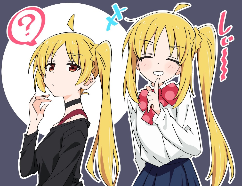 Result /files/11862_2girls_ahoge_alternate_hairstyle_black_choker_blonde_hair.png