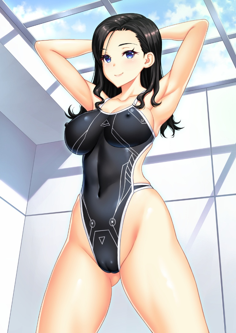 Result /files/11454_1girl_armpits_arms_behind_head_black_hair_black_one-piece_swimsuit.png