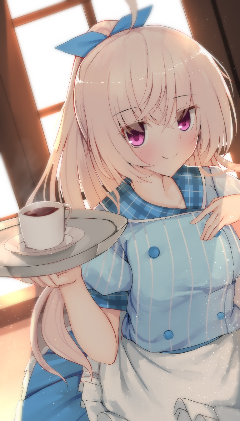 Result /files/12517_1girl_ahoge_akizuki_kanna_apron_backlighting.png