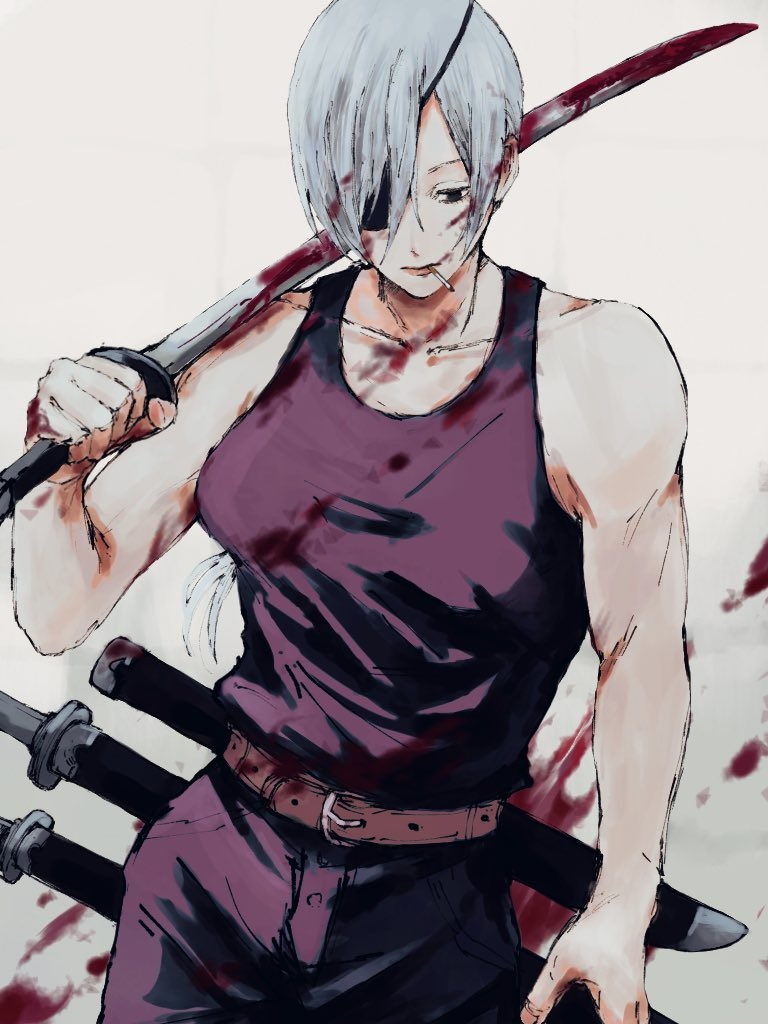 Result /files/10908_1girl_belt_black_pants_black_tank_top_blood.png