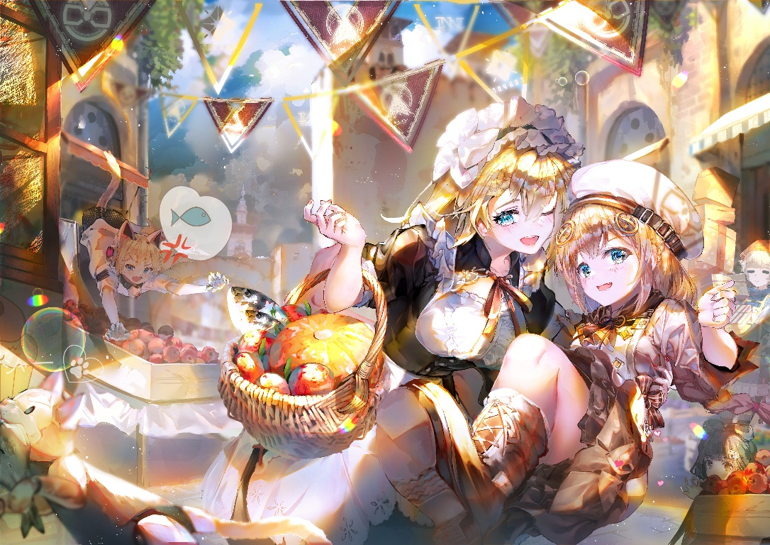 Result /files/13902_5girls_animal_ears_apple_basket_betty_(girls'_frontline_nc).png