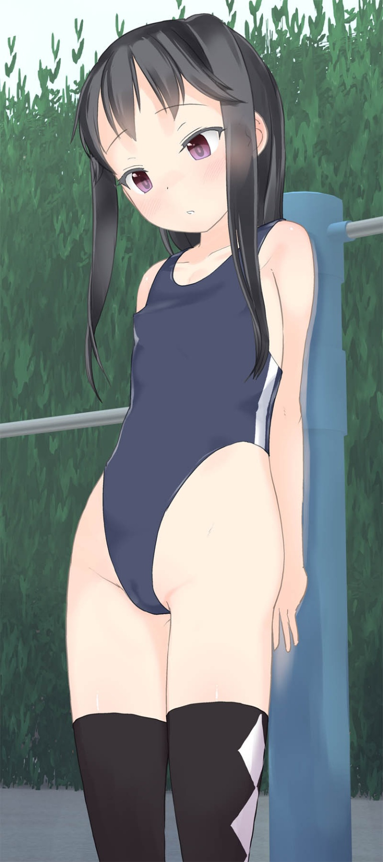 Result /files/19243_1girl_arm_behind_back_black_hair_black_one-piece_swimsuit_black_thighhighs.png